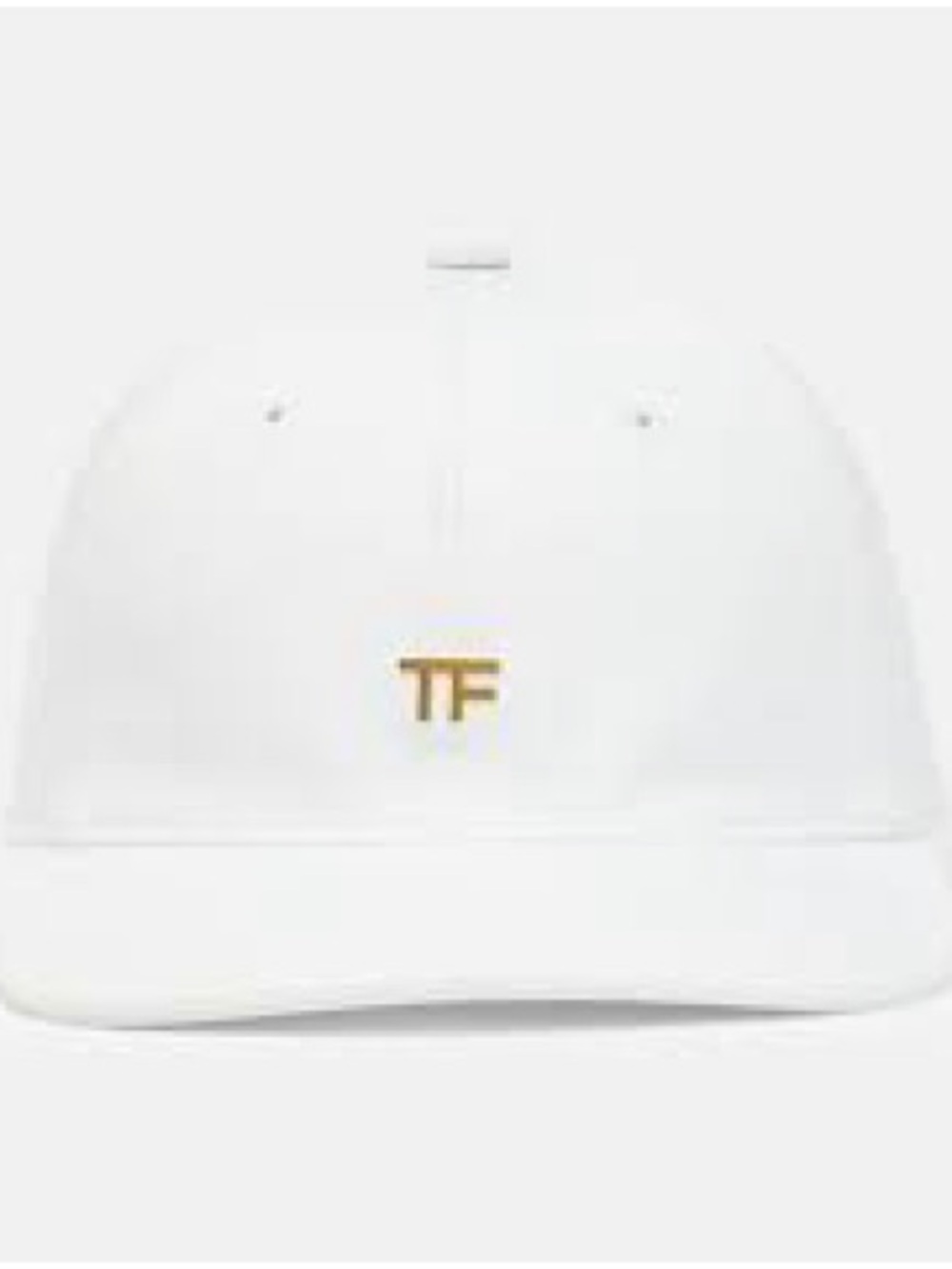 Tom Ford White Cap with Gold TF Emblem